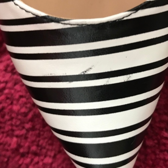 Express Black & White Stripe High Heels - Picture 7 of 8